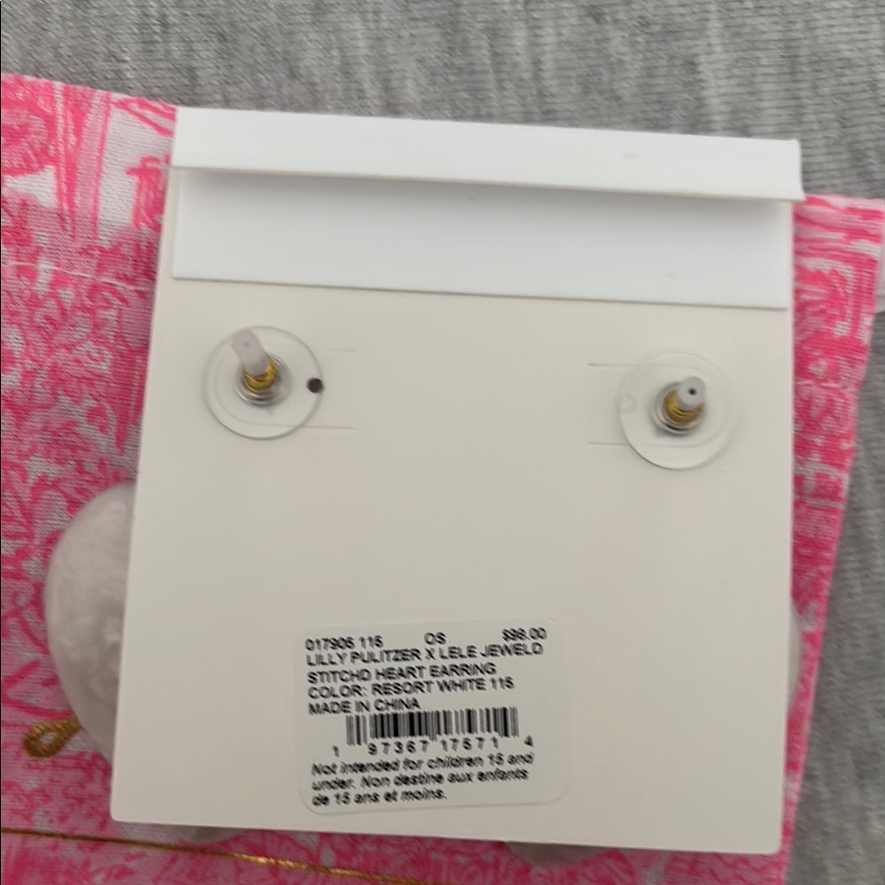 Lilly Pulitzer x Lele Sadoughi heart earrings - Picture 3 of 3